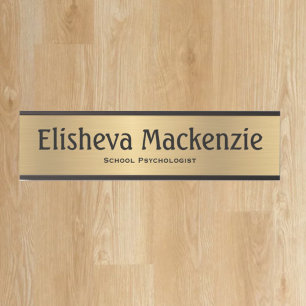 Gold School Psych Office Door Sign Name Plate
