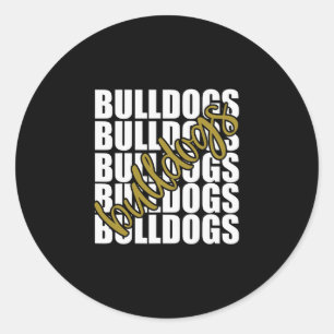 Gold School Sports Fan Team Spirit Classic Round Sticker