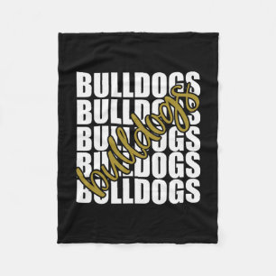 Gold School Sports Fan Team Spirit  Fleece Blanket