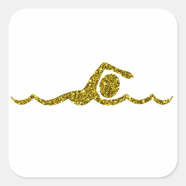 Gold Schwimmen Sticker (Front)