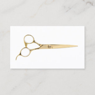 Gold Scissor Minimalist Hair Stylist Hair Salon Business Card
