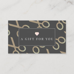 Gold Scissor Pattern Dark Grey Gift Certificate