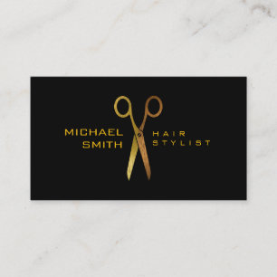 Gold Scissors Hair Stylist Appointment #7 Card