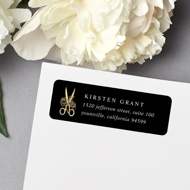 Gold Scissors Logo Return Address (Creator Uploaded)