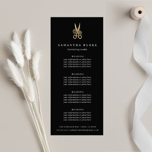 Gold Scissors   Salon Pricing or Services Rack Card