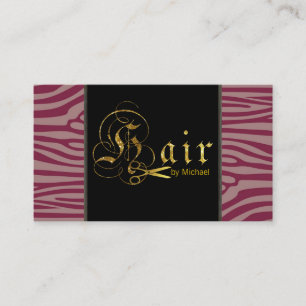 Gold Scissors Script Hair Stylist Appointment #10 Card