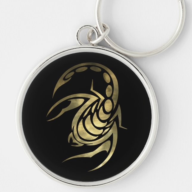 Gold Scorpio Scorpion Key Ring (Front)
