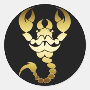 GOLD SCORPION CLASSIC ROUND STICKER