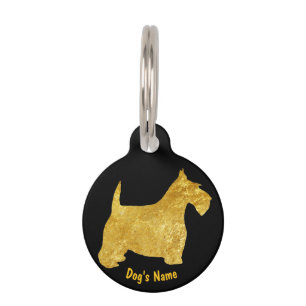 Gold Scottie Personalise Pet Tag