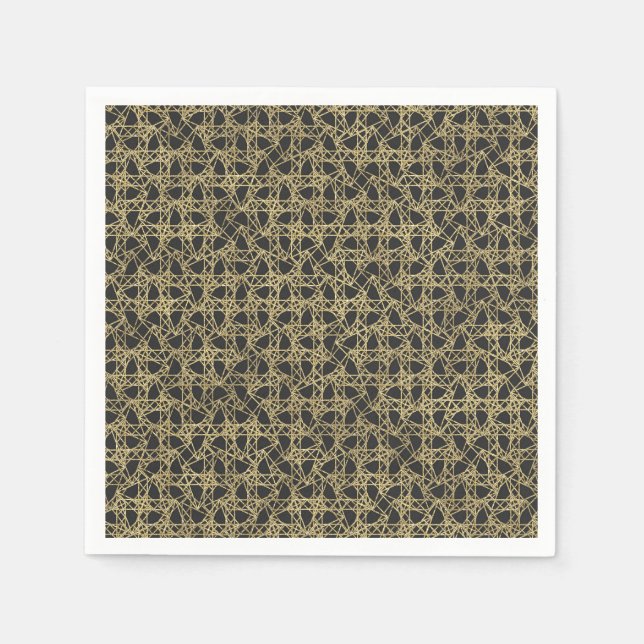 Gold Scratch Golden Modern Glamour Elegant Party Napkin (Front)