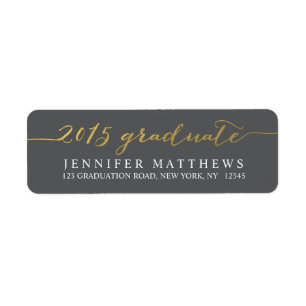 Gold Script 2015   Graduation Address Label