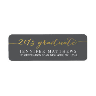 Gold Script 2015 | Graduation Address Label