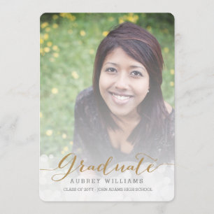 Gold Script 2 Photo Grad Announcement