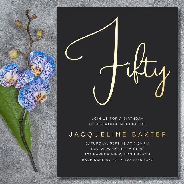 Gold Script 50th Birthday Party (Creator Uploaded)