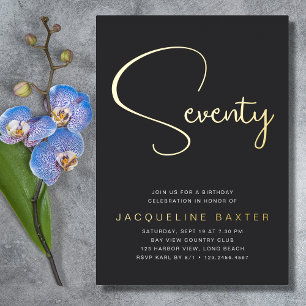 Gold Script 70th Birthday Party