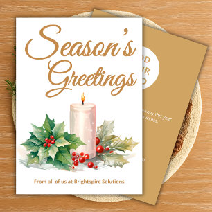 Gold Script Business Holiday Card