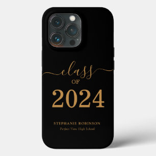 Gold Script Class of 2024 Graduation iPhone 13 Pro Case