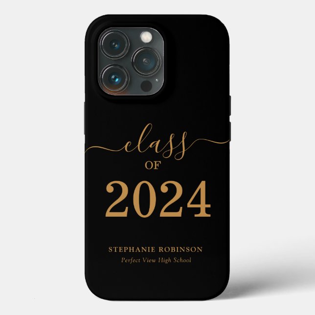 Gold Script Class of 2024 Graduation  Case-Mate iPhone Case (Back)
