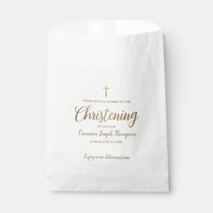 Gold Script Cross Christening Thank you Treat Favour Bags