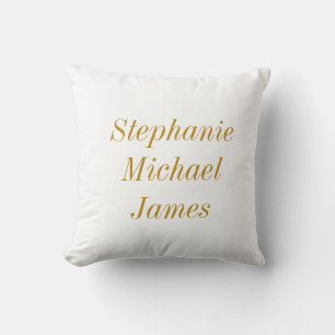 Gold Script Custom Family Names Mother's Day Cushion