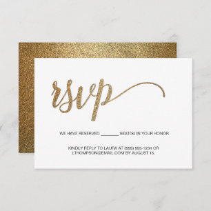 Gold Script electronic RSVP wedding Reserved Seat Enclosure Card