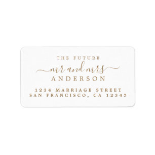 Gold Script Future Mr Mrs Return Address Label