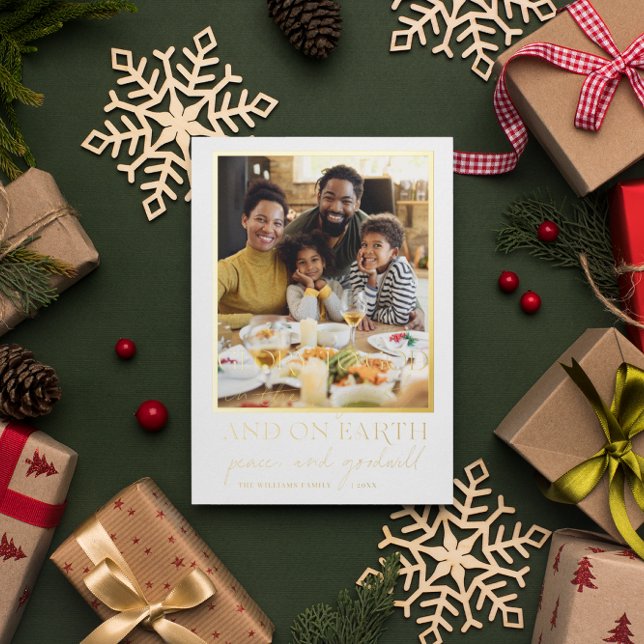 Gold Script | Glory to God Christmas Holiday Photo (Creator Uploaded)