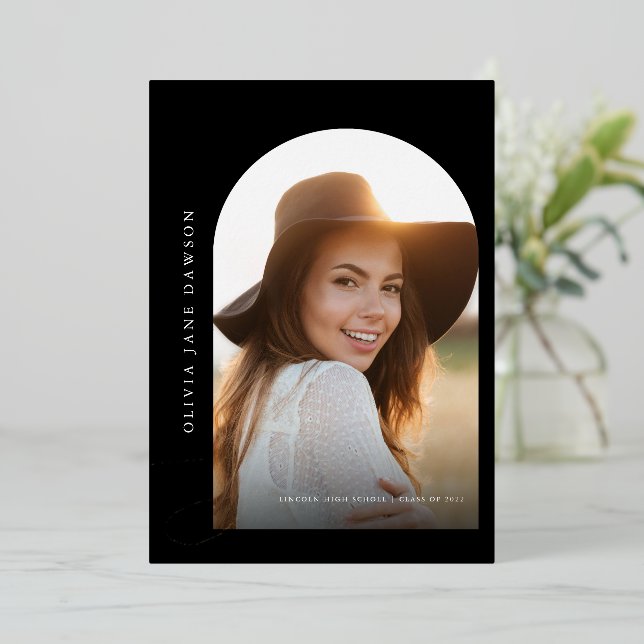 Gold Script Graduation Foil Invitation (Standing Front)