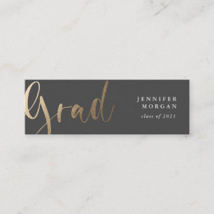 gold script graduation name card