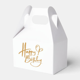 Gold Script Happy Birthday Favour Box