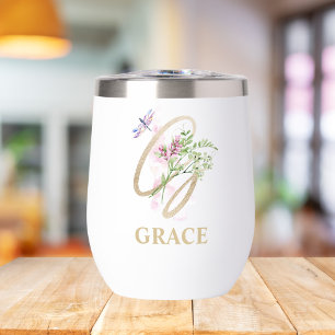 Gold Script Letter G Monogram Personalised Name