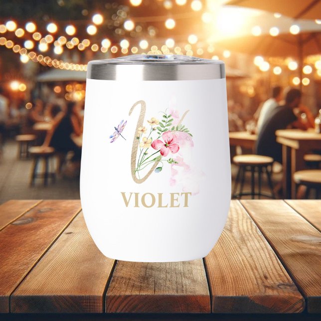 Gold Script Letter V Monogram Personalised Name (Creator Uploaded)