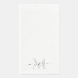 Gold Script Monogram Elegant Wedding  Napkin