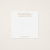 Gold Script Name Earring Jewellery Display Card