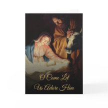 Gold Script Nativity Religious Christmas Holiday