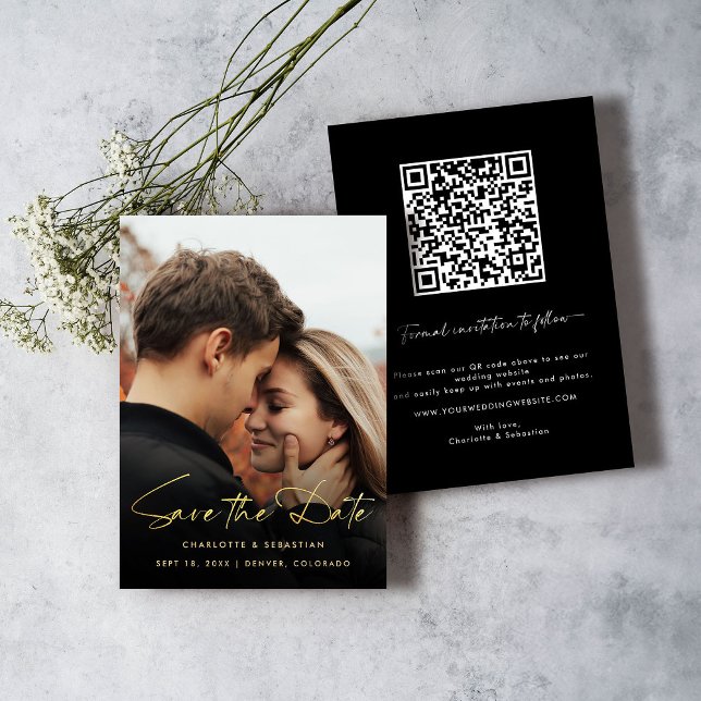 Gold Script Photo Save the Date (Creator Uploaded)