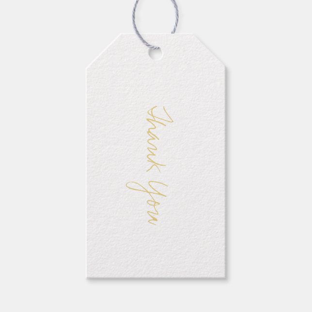 Gold Script Thank You Gift Tag (Front)