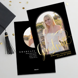 Gold Script Two Photo Graduation Template