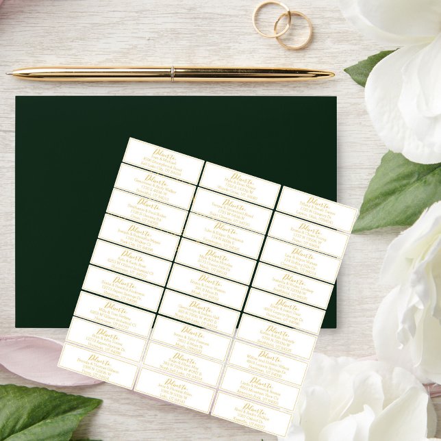 Gold Script Wedding Guest Address Labels (Creator Uploaded)