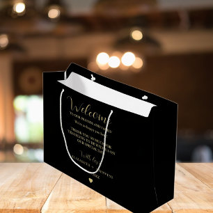 Gold script wedding welcome bag hotel guest bags
