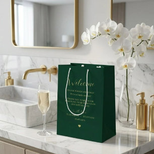Gold script wedding welcome bag hotel guest bags