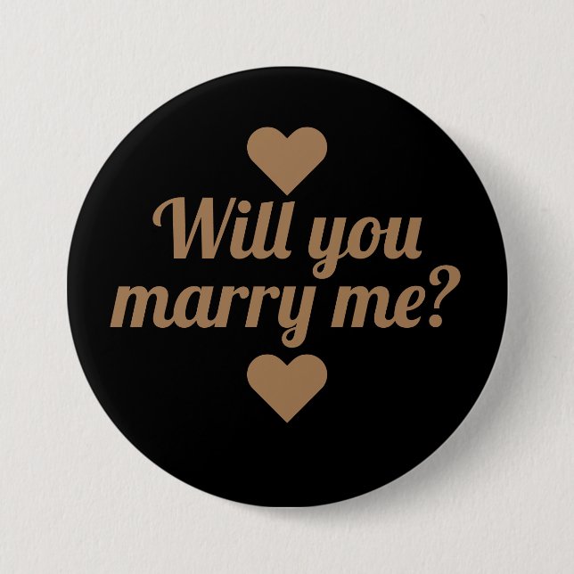 Gold Script Will you marry me Button (Front)