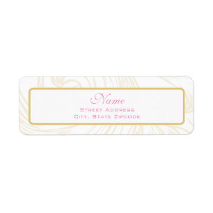 Gold Scroll Christening Address Label