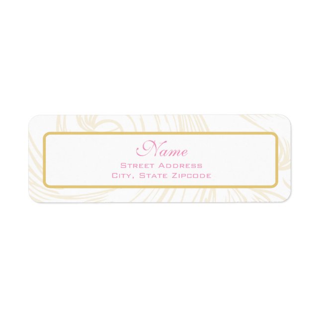 Gold Scroll Christening Address Label (Front)