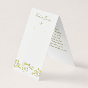"Gold" Scroll Custom Tent Jewellery Display Cards