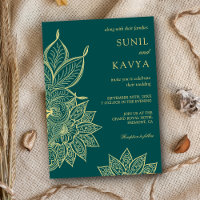 Gold Sea Green Mehendi Henna Indian Wedding