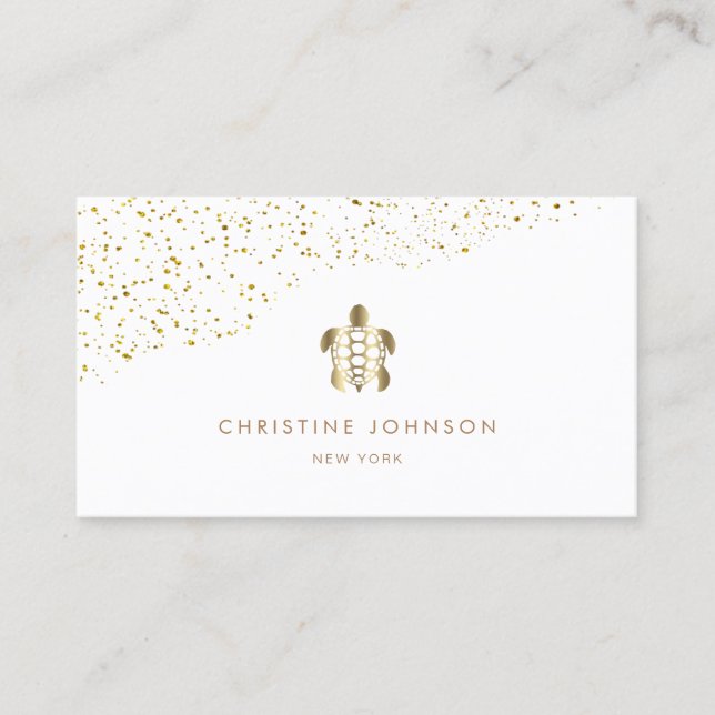 gold sea turtle business card (Front)