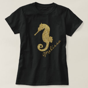 Gold Seahorse Personalised T-Shirt