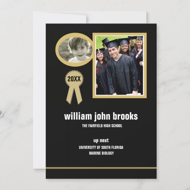 Gold Seal Photo Graduation Announcement/Invitation Invitation (Front)