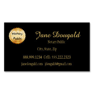 Gold Seal with Black Classic Notary Business Card
